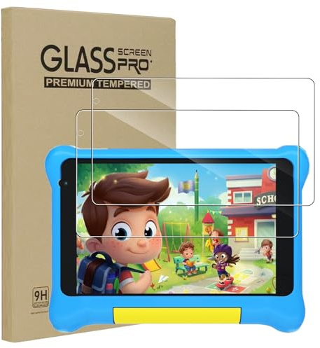 NUCNOK 2 Pack Protector de Pantalla para Hotlight TK707/Yicty YTYTK707 Niños Tablet 7 Pulgadas (7 Pulgadas),HD Transparente Cristal Templado,9H Dureza,Anti-Arañazos