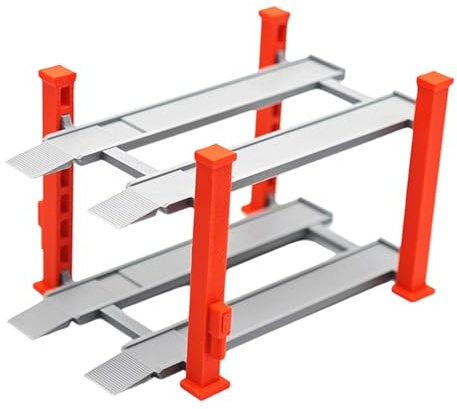 Colcolo 1/64 Parking Lot Scene Display Case,Diecast Car Garage,Decorative,Collection Mini Model Cars Storage Shelf Scenery Show Case, red