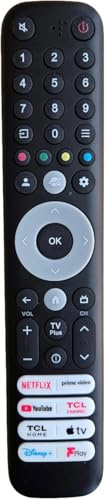 REMOtech Telecomando di ricambio per TCL Google/Android TV 65C641, 65C641X1, 65C835, 65C841, 65C843, 65C845 - IR, senza funzione vocale