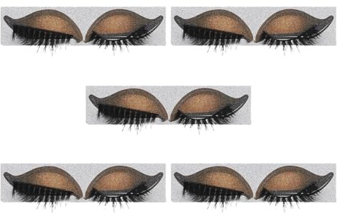 HAPINARY 5 Paar Temporäre Lidschatten Tattoos Künstliche Wimpern Lazy Eye Shadow Wimpernaufkleber Für Die Augen Abziehbare Und Aufklebbare Lidschatten Goldene Pvc
