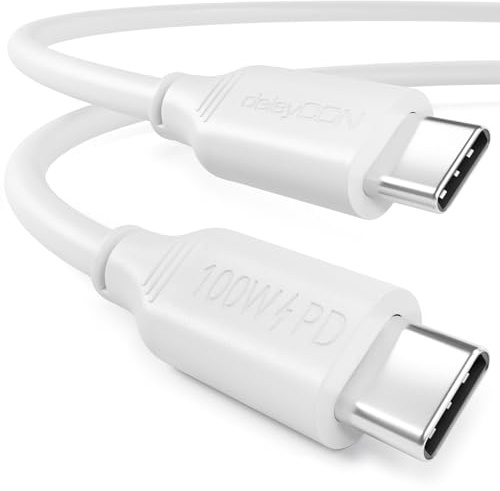 deleyCON 3,0m USB-C Kabel PD3.0 100W Schnellladekabel - Weiß | Ladekabel für iPhone 17/16/15 Pro Max Air, Galaxy S26/S25/S24/S23/S22, Pixel, iPad Pro, MacBook Air, Switch, PS5