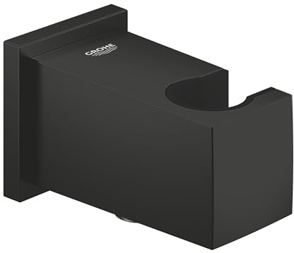 GROHE Euphoria Cube, Wandanschlussbogen mit Duschkopf Halterung (Standardanschluss 1/2, passend für alle Standard Duschbrausen, langlebige Oberfläche, Wandmontage), eckig, mattschwarz, 263702430