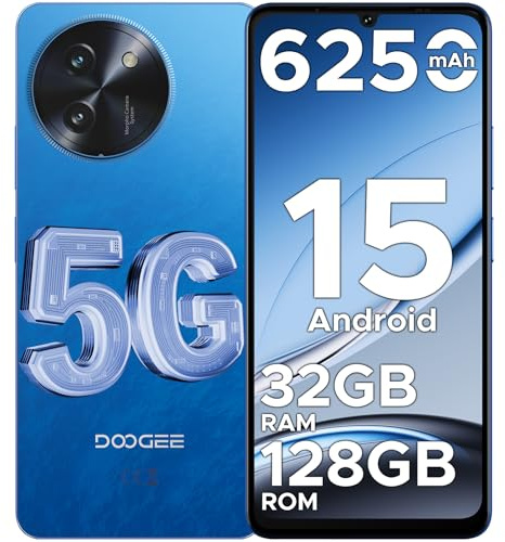 DOOGEESmart Note 59 Android 15 Mobile Phones, 5G smartphone with Gemini AI, 120Hz, 6250mAh, 6.75 HD+ Android Phone, 32GB+128GB/2TB, Dual SIM Free Unlocked Mobile Phone, Widevine L1, Face ID/OTG/NFC