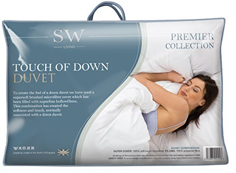 SW Living Double 10.5 tog Touch of Down Duvet, Hollow_Fibre, White