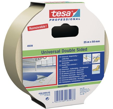 Tesa Ruban adhésif double face universel amovible 50 mm x 25 m