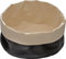 APS 30341 Runder Baumwoll-Brotkorb mit einstellbarer Höhe, Ø 17 x 11 cm Schwarz/Beige