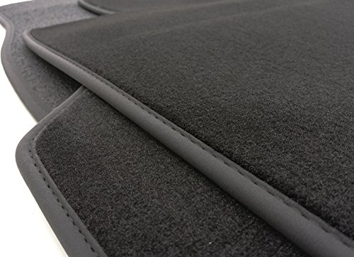 Fußmatten 5er F10 F11 Premium Velours Automatten 4-teilig Schwarz Nubukleder Rand