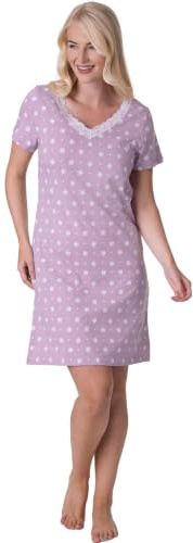 Camille Womens Smooth Soft Cotton Summer Nightshirts 18-20 Lilac Floral