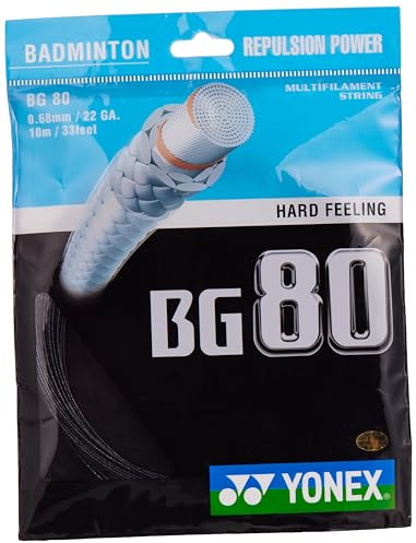 YONEX BG80 Badminton-Set, 0,68 mm, Schwarz