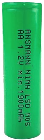 ANSMANN AA 1900 mAh 1.2 V NiMH LSD Flat-Top Battery - Green (14 x 49mm).