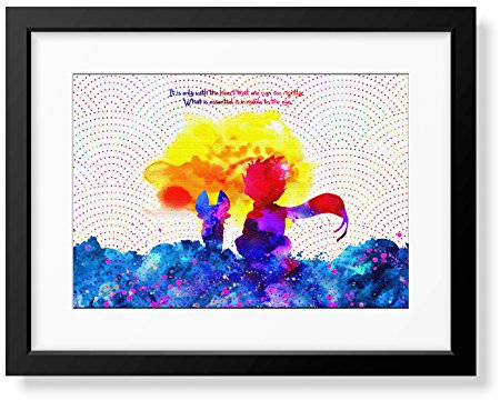 Uhomate C044 Kunstdruck auf Leinwand, Motiv Der kleine Prinz, inspirierende Zitate, für Wohnzimmer, Schlafzimmer, Badezimmer, 45,7 x 61 cm