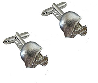 Giftsforall gt243 Manschettenknöpfe NFL American Football Helm, 3 x 2,3 cm, 1 Paar Manschettenknöpfe aus feinem englischen Zinn