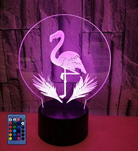 Optical Illusions 3D Flamingo Nacht Licht LED Lampen Fernbedienung 7/16 Farbwechsel Berühren Tabelle Schreibtisch USB-Kabel für Kinder Schlafzimmer Geburtstagsgeschenke Geschenk