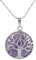 mookaitedecor Améthyste Collier Pendentif Arbre de Vie Pierre/Lune et Soleil Bijoux avec Chaîne pour Femme Homme