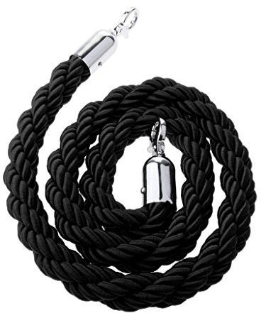 gazechimp Separatore Di Coda A Stringhe Di Barriera 1,5 M Separazione Di Stringhe Di Corde A Corda Ritorta Per Pali Di Guida - Nero