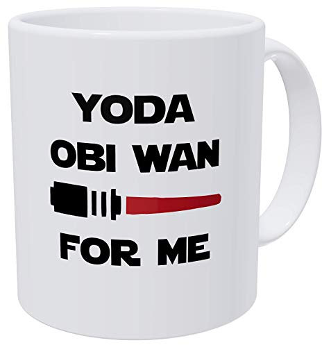Willcallyou Yoda OBI Wan for Me, Love Valentines Day 11 Ounces Funny White Coffee Mug