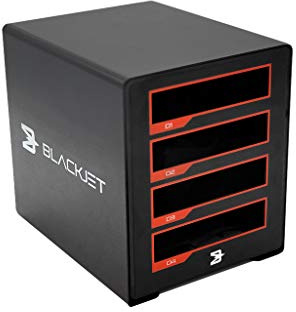 Blackjet TX-4DS Thunderbolt 3 Cinema Dock System – Station d'accueil multimédia à 4 baies et SSD pour production vidéo professionnelle, DIT & Post – Flux de travail NVMe/SSD – Compatible Thunderbolt 4