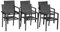 Happy Garden Lot de 6 chaises en Aluminium Anthracite - textilène Gris