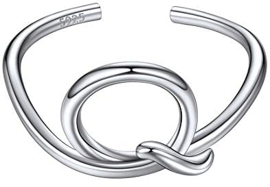 ChicSilver Silber Damen Buchstabe Q Ring Offener verstellbare Ring Freundschaftsring für Mama Tochter Schwester