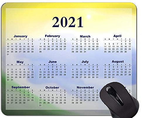 2021 Kalender HD-Schrift rutschfeste Naturkautschuk-Mauspads, übernatürliche Mountain Peaks Gaming-Mausmatte