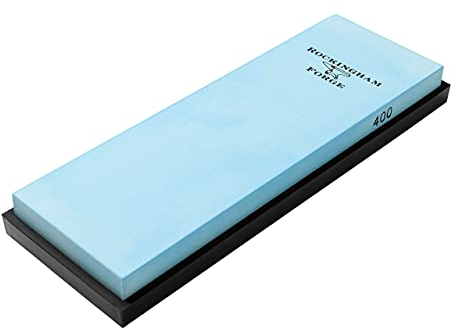 Rockingham Forge Ceramic 400 Grit Coarse Whetstone/Waterstone Knife Sharpener, Non-Slip Silicone Base, RFC-186C