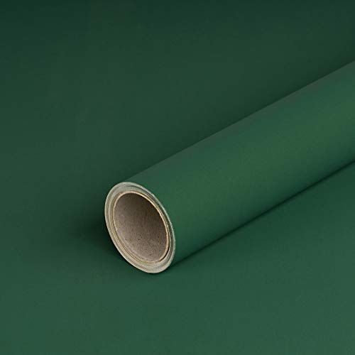 Geschenkpapier Dunkelgrün und Gold, Geburtstagspapier, Weihnachtspapier, 0,70 x 10 m