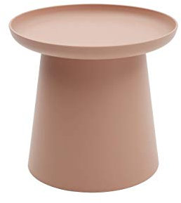 KONTE.DESIGN Tavolino IBIZA rotondo in polipropilene, Rosa, 50x50x46 cm