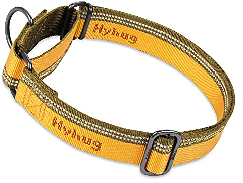 Hyhug Design, Martingale Nylon Klassische Halsbänder ,Anti-Flucht Hundehalsband. 3M Reflektierender Streifen, Komfortabel Verstellbar, Sicherer Nachtspaziergang, Hunde-ID-Tag-Montageloch