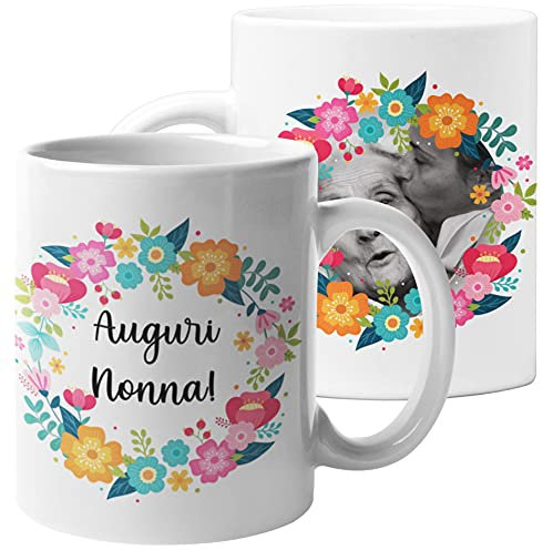 Tazza Personalizzata con Foto Nonna Auguri Compleanno Regalo con foto personalizzato