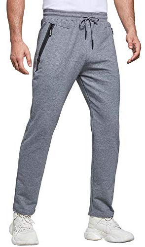 JustSun Jogging Homme Survetement Pantalons de Sport Homme Sportswear Training Bas Jogging Coton Running Jogger Pant Gris XL