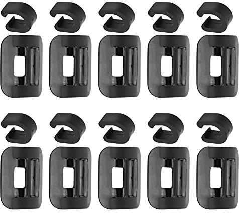 Pwshymi Bike Cable Clips C-Shaped Buckle Wire Guide 10Set Brake Cable Line Fixed Base with C‑Clips Buckle for Mountain Road Bike