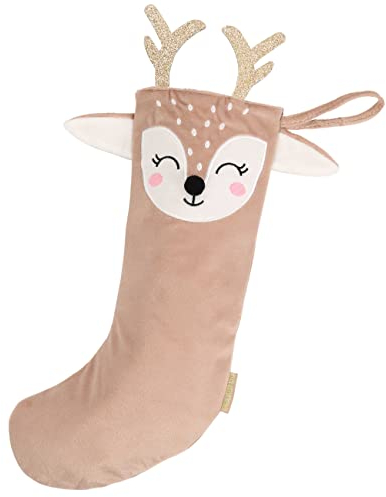 Papierdrachen Weihnachtssocke 2025 | Weihnachtsstiefel | Weihnachtsstrumpf zum Befüllen | Zum Aufhängen an Kamin, Treppe | Geschenksack - Geschenkverpackung - 15x40cm Reh - Set 1