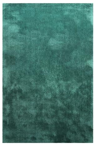Homie Living Pisa getufteter Teppich, 80 x 150 cm, smaragd grün | Läufer, kuschelig weich und sehr flauschig, Hochflor, Shaggy bestens geeignet für Wohnzimmer, Flur, Schlafzimmer