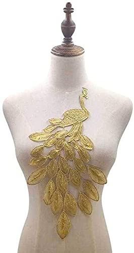 Aeromdale Aufnäher zum Aufbügeln, Motiv: Pfau, für Kleidung, Kleid, Kragen, Dekoration – #E