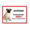 Mops Freilaufender Hund Dog Schild Spruch Türschild Hundeschild Warnschild Geschenkidee Sicherheitsschild Hund Privatgrundstück Hundewarnung Warnung vor dem Hund