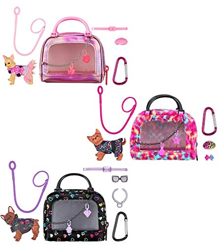 Real Littles Age 6+ - 3 Collectible Micro Puppy Carriers With 3 Micro Puppies And 15 Micro Working Surprises Inside!