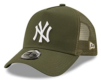 New Era New York Yankees MLB Tonal Mesh Olive A-Frame Adjustable Trucker Cap - One-Size