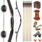 HNZMDY 58 Zoll Traditioneller Langbogen Handgefertigter 15-50lbs Bogenschießen Holzbogen Jagdbogen Horse Bogen mit Holzpfeilen für Rechte und Linke Hand Bögen für Erwachsene Teenager (40lbs)