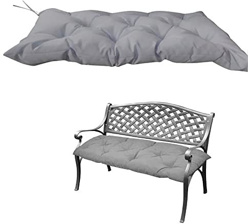 RANRAO Outdoor Garten Bank Kissen Wasserdicht Ersatz Sitzpolster Terrassenmöbel Matratze Kissen für Terrasse Garten Liege Bank, Grau