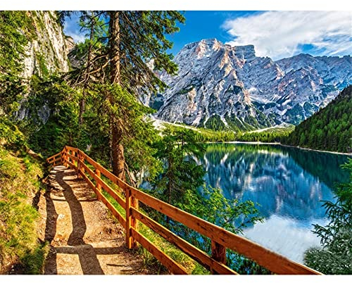 5D Diamond Painting Landschaft See Berg,Diamant Painting Bilder Erwachsene 40x50cm,DIY Diamant malen nach zahlen Set Kinder,mit Voll Zubehör,Gemälde Wohnzimmer Schlafzimmer Büro Wand und Eingang Deko