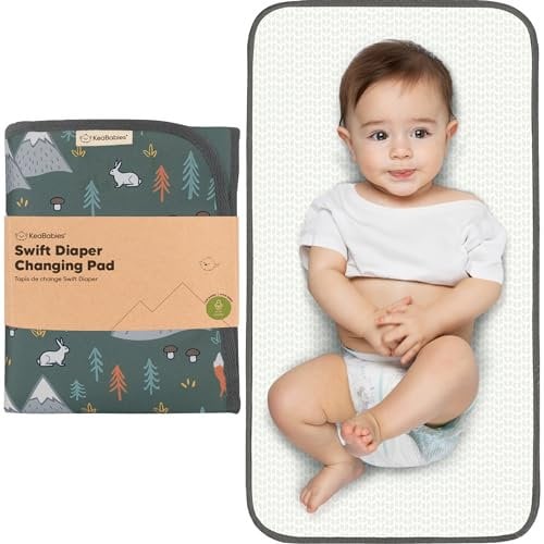 Tragbares Wickelunterlage für Unterwegs - Wickelunterlage Waschbar - Faltbar Baby Wickelauflage Wasserdicht - Kleines, Leicht Wickelunterlagen für Baby (Woods)