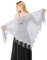 Atigy Stola Schal für Abendkleid Dreieck Spitzenschals mit Fransen Elegante Hochzeitsschal für Damen Festlich (Grau)