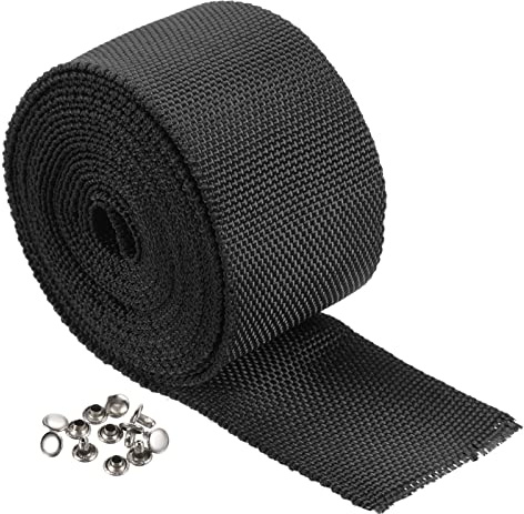 PATIKIL Winch Rope Protector 3m/9.84ft, Polyester Protective Sleeve with Buckle Universal for 4.5cm/1.77in Width Cable Line, Black