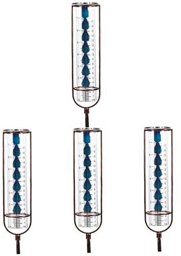 Baluue 4 Stück Schmiedeeisen Regen Messer Regenmesser Ersatzrohr Glas Digitaler Regen Dekorativer Regenmesser Niederschlagsmesser Regenmesser Garten Solarer Regenmesser Anzahl Der Zaun