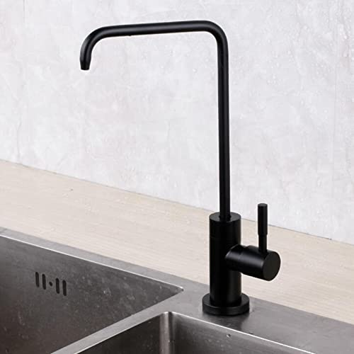 Küchenarmatur Osmose, Wasserhahn Küche Trinkwasser Edelstahl Drehbar Einloch Nur Kühlung Wasserfilter Wasserhahn-Schwarz