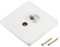 sourcing map TV Aerial Socket Wall Plate Outlet Satellite White PC 88mm x 86mm for Coaxial Cable Lead