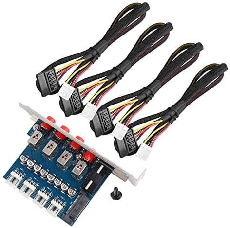 Dioche SATA-Schalter Festplatten-Netzschalter Kunststoff-Metall-Festplatten-Netzschalter Festplatten-Wahlschalter SATA-Laufwerk-Umschalter für Desktop-PC Cfür OMPuter