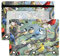 Wild Exotic Birds on Flowers Twigs 3 Ring Binder Pencil Pouch 2 Pack klar wasserdicht Kunststoff Federmäppchen mit Reißverschluss Kosmetiktasche Büro Dokument Organizer