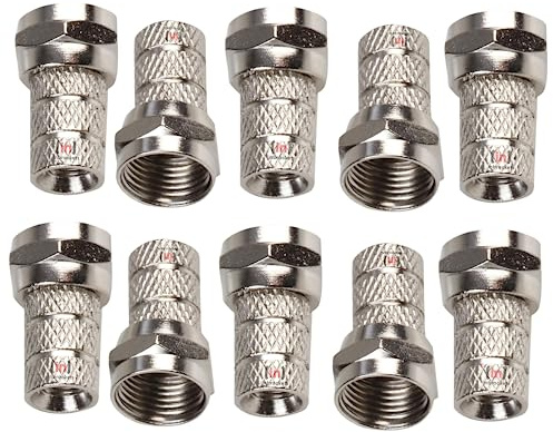 Inbrackets Satellite Sky Cable Connectors F type connector twist screw on for WF65 CT63 TWIN SKY CABLE - PACK 10
