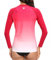 SURFEASY Womens Rash Vest Long Sleeve Ladies Sun Protection Swim Shirt Rash Guard Tops Swimsuit (Red Gradient,S)